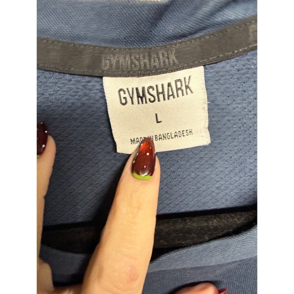 Gymshark Mens Large Blue Sleeveless Muscle Tank Top Drop Armhole Gym Shirt - Picture 5 of 9